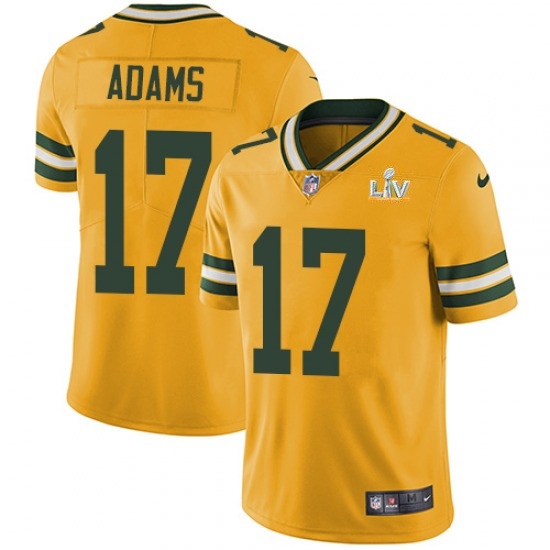 Men's Green Bay Packers #17 Davante Adams Gold 2021 Super Bowl LV Stitched NFL Jersey